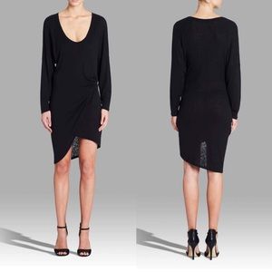 IRO Clarane Dress Wool Linen Long Sleeve Ruched Midi Womens Small | H395